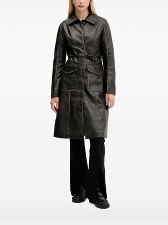 Desigual button belted coat - Nero