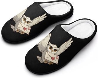 Generic Cute Owl Mens Slippers Comfortable And Non-slip Cotton Slipper Shoe for House