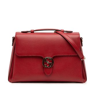 Gucci Pre-owned Gucci Medium Dollar Calf Interlocking G Satchel Ladies Y6EW32MZQDH8D0E4