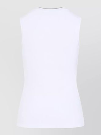 PESERICO sleeveless top contrast ribbed round neckline