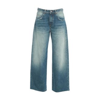 Icon Denim Los Angeles Jeans, Dames, Blauw, W26, Katoen, Wijde pijp jeans met relaxte pasvorm