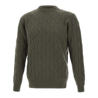 FILIPPO DE LAURENTIIS Round-neck Knitwear, male, Green, Size: XL Filippo De Laurentis Sweaters Green