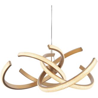 Loops LED Ceiling Pendant Light Fitting - Satin Gold & Acrylic Reflective Diffuser
