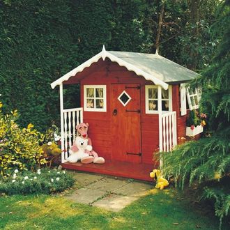 Shires Den Playhouse Kids Wendy House in Brown