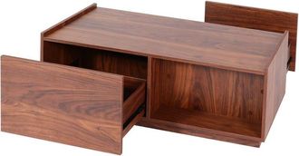 Hhg Mesa De Centro Hhg 205, Mesa De Sal&oacute;n Mesa Auxiliar Mesa De Sof&aacute;, Caj&oacute;n, Mdf 110x50x40cm, Aspecto Nogal