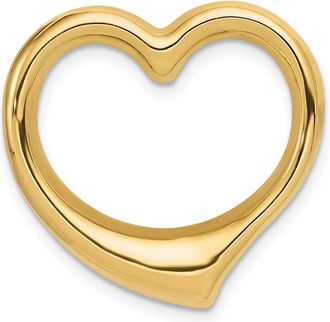 Diamond2Deal 14k Yellow Gold Polished Floating Heart Chain Slide