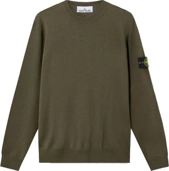 Stone Island Truien & Vesten, Heren, Groen, S, Wol, Light RWS Pure Wool Crewneck