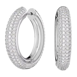 Swarovski Dames Oorbellen Hoops Wit Dextera 5651392 - Dames - Oorbellen - Grijs - ONE Size - Accessoires