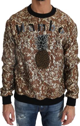 Dolce & Gabbana Multicolor MAMBO Jacquard Pineapple Pullover Mens Sweater
