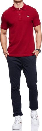 Lacoste Short Sleeve Classic Pique Polo Shirt In Bordeaux