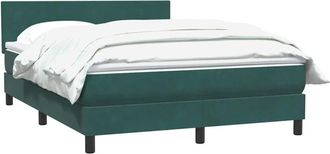 vidaXL Cama Box Spring Con Colch&oacute;n Terciopelo Verde Oscuro 160x210 Cm Vidaxl