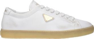 Prada Herrens Sneakers Wei&szlig;/Schmutzwei&szlig;es Leder