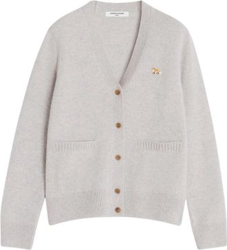 Maison Kitsun&eacute; Baby Fox Wol Vest - Dames - Vesten - Grijs - L - Wol - Truien & Vesten