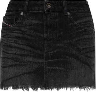 Diesel Rokken, Dames, Zwart, W24, Denim, Denim Skirts
