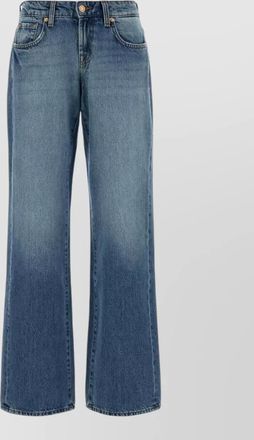 7 For All Mankind denim low-rise straight-leg jeans