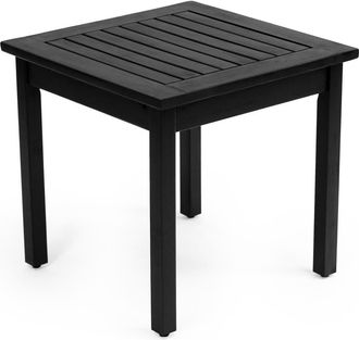 Jonathan Y Designs Archer 18.9 Modern Classic Square Slatted Solid Acacia Wood Indoor/Outdoor Adirondack Side Table in Black at Nordstrom