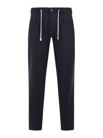 Eleventy Blue wool blend trousers
