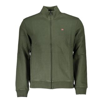 Napapijri Zip-throughs, male, Green, Size: 2XL Green Long Sleeve Zip Sweatshirt Embroidered Logo
