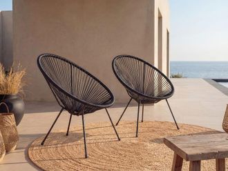 VENTE-UNIQUE.COM Sill&oacute;n de jard&iacute;n resina negro