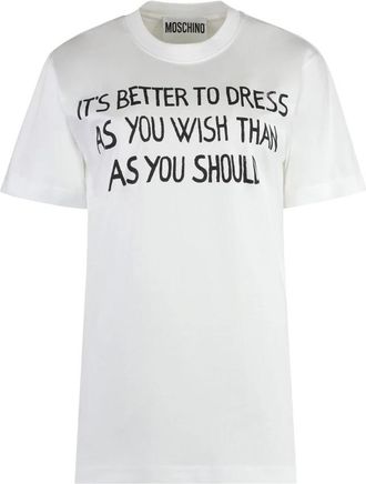 Moschino Couture Logo T-Shirt - Dames - T-shirts - Wit - S - Katoen - Tops