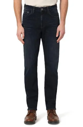 Mavi Marcus Straight Leg Jeans in Blue Black Brushed at Nordstrom, Size 36 X 32
