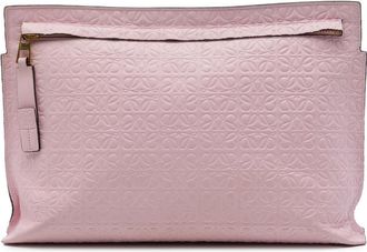 Loewe Pre-owned Loewe Embossed Leather Anagram Repeat T Clutch Ladies O4XEREUXOWHWR0N3