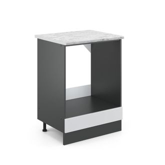 Vicco Armario Para Horno Empotrado R-line, Blanco Alto Brillo, 60 Cm Et M&aacute;rmol, Vicco