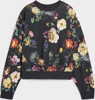 Icone Womens Printed drop-shoulder organic cotton sweatshirt