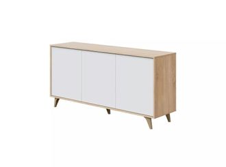 Usinestreet Buffet 3 puertas con 3 estantes kikua plus - l154cm - blanco