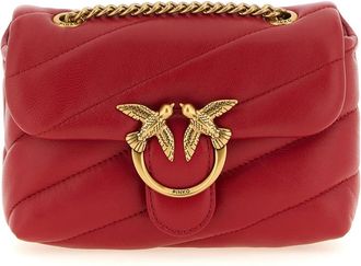 Pinko Baby Love Puff - Dames - Schoudertassen - Rood - ONE Size - Leer - Tassen