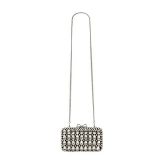 Self Portrait Crystal Clutch - female - Self Portrait - Clutches - Beige - ONE SIZE - Bags