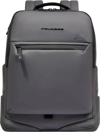 Piquadro Tassen, Heren, Grijs, ONE Size, Polyester, Waterafstotende Computer 14 Rugzak