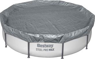 Bestway Cubierta Para Piscina &Oslash;3,05 M Redondo Poli&eacute;ster Gris Bestway
