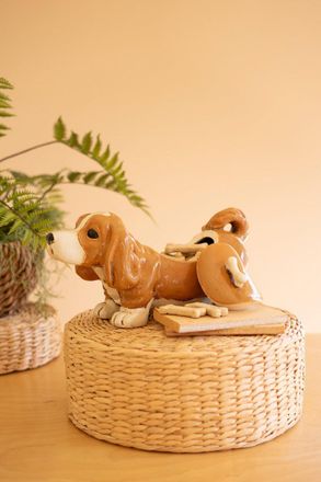 Kalalou Ceramic Basset Hound Canister
