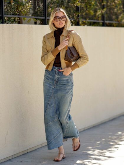 Come abbinare la gonna di jeans lunga, must-have di primavera