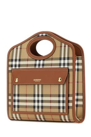 Burberry Womens Printed Canvas And Leather Mini Pocket Handbag Briarbrown Borse A Mano