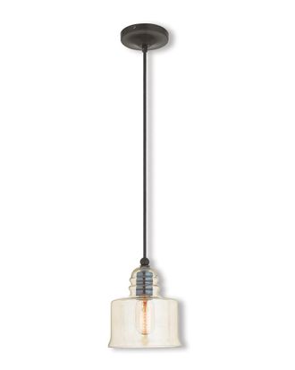 Livex Lighting Livex Art Glass 1-Light English Bronze Mini Pendant