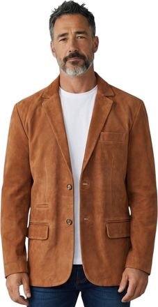 Infinity Leather Mens Italian Rust Suede Leather Blazer Jacket - Trabzon