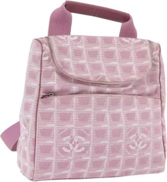 Chanel Pre-owned Vintage Nylon Rugzak - Dames - Vintage Rugzakken - Roze - ONE Size - Nylon - Vintage