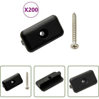 vidaXL vidaXL Clip in plastica - Clip per Decking con Viti 200 pz in Plastica e Acciaio Inox