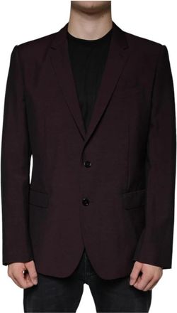 Dolce & Gabbana Bordeaux Slim Fit Blazer - Heren - Blazers - Bruin - 2XL - Wol - Jassen