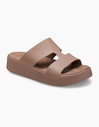 Crocs Womens Crocs Getaway Platform H-Strap EVA Womens Latte Sandals - Brown - Size: UK 8 / eu 41/42 / us w10