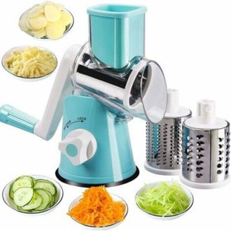 OEM Rallador Manual Giratorio Para Verduras, Rallador Manual Multifuncional Con Tambor, Con 3 Cuchillas De Acero Inoxidable, Para Frutas, Verduras Y Queso