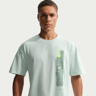 Nike Mens Short-Sleeve Running T-Shirt in Green | IQ0986-394