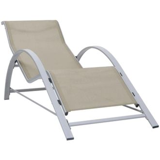 vidaXL Crema De Color Textileno Y Tumbona De Aluminio