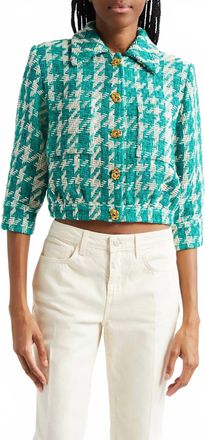 L'agence Jia Tweed Jacket In Teal