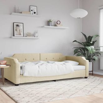 vidaXL Sof&aacute; Cama Sin Colch&oacute;n Tela Crema 80x200 Cm Vidaxl