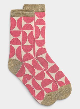 Simons Womens Contrast geometry socks