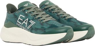 Emporio Armani Mens Sneakers Wave Cilantro-Vigor Graph Polyester Trainers Cilantro/vigor