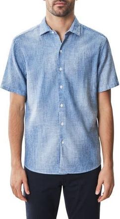 Robert Barakett Ferris Short Sleeve Woven Button-Up Shirt in Blue at Nordstrom Rack, Size Xx-Large